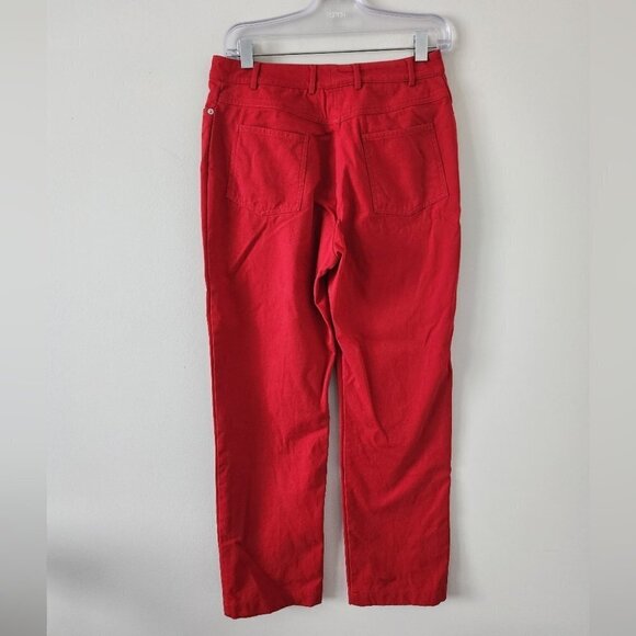 ST. JOHN | Jeans red straight leg high rise sz 8 - Picture 2 of 5